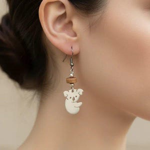 KOALA Bear Earrings - - LadybugfeetDesigns -