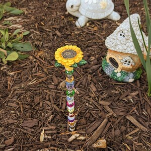 Beaded Crystal Garden Stake/ Suncatcher/ Beaded Crystal 12" or 24" Garden stakes - - LadybugfeetDesigns -
