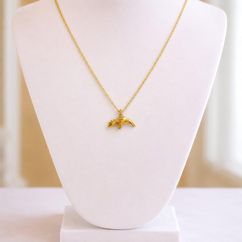 Manatee Necklace, Gold - 20 inches - - LadybugfeetDesigns -