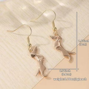Gold Dachshund earrings - - LadybugfeetDesigns -