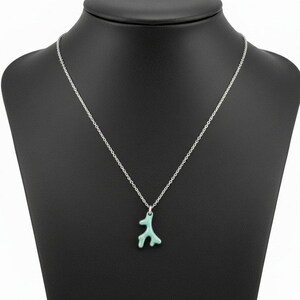 Aqua Blue Coral necklace, Silver - 18- 24 inch - - LadybugfeetDesigns -