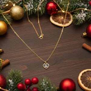 Zodiac Sign Heart Necklace, Gold - 20 inches - - LadybugfeetDesigns -