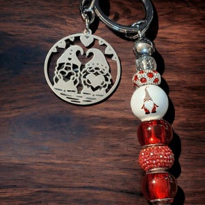 Gnome Couple Keychain/Purse Clip - - LadybugfeetDesigns -