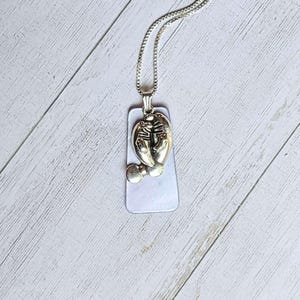 Manatee with Calf Tag necklace, Silver - 30 inch - - LadybugfeetDesigns -