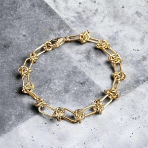 Gold Paperclip Barbed Wire Chain Bracelet - - LadybugfeetDesigns -