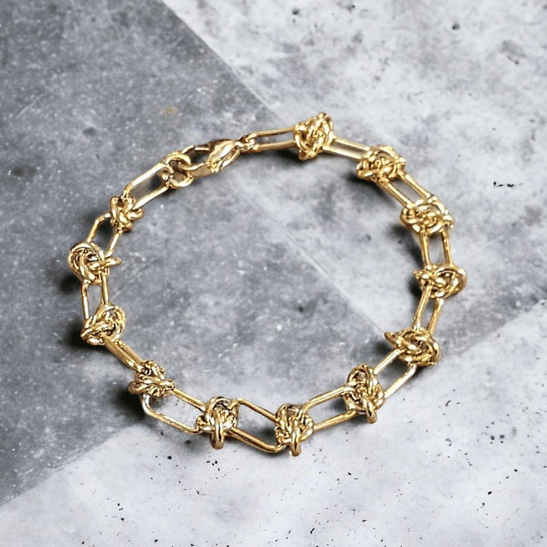 Gold Paperclip Barbed Wire Chain Bracelet - - LadybugfeetDesigns -