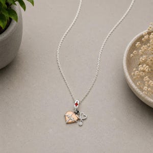 Medical Care-Giver Necklace, 20 inches - Silver - - LadybugfeetDesigns -