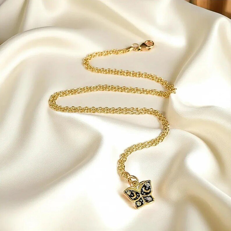 Celestial Butterfly necklace, Gold- 20 inch - - LadybugfeetDesigns -