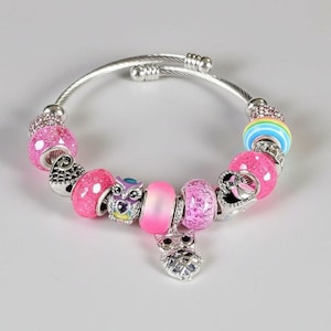 Pretty Owl Euro Cuff Wrap Bracelet, Silver - - LadybugfeetDesigns -