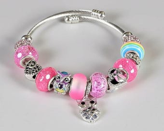Pretty Owl Euro Cuff Wrap Bracelet, Silver