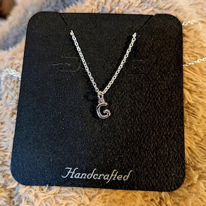 Mini Bubble Initial Necklace - Silver- 20 inch - - LadybugfeetDesigns -