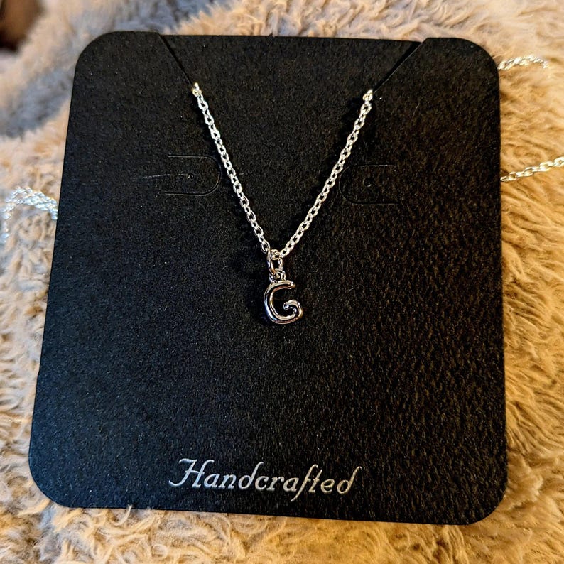 Mini Bubble Initial Necklace - Silver- 20 inch - - LadybugfeetDesigns -