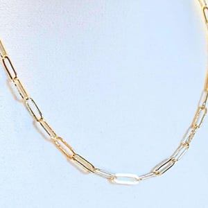 Paperclip Chain necklace, Gold - 18- 24 inch - - LadybugfeetDesigns -