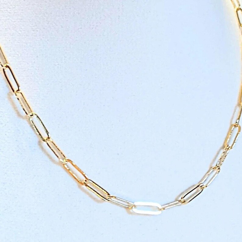Paperclip Chain necklace, Gold - 18- 24 inch - - LadybugfeetDesigns -