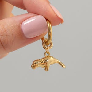 Manatee Earrings, Gold Hoop - 10 mm - - LadybugfeetDesigns -