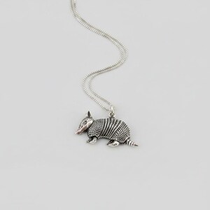 Armadillo Pendant charm necklace, Sterling Silver - 22 inch - - LadybugfeetDesigns -