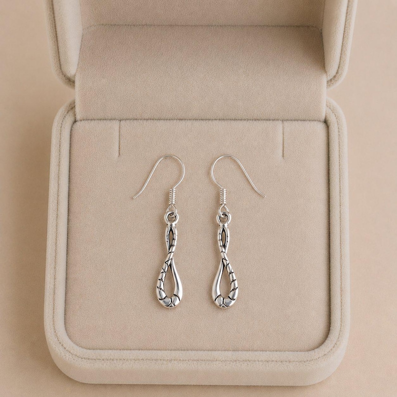 Infinity Symbol Sterling Dangle earrings - - LadybugfeetDesigns -