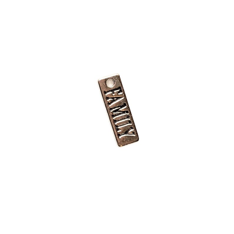 Silver Family Tag Charm - - LadybugfeetDesigns -