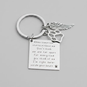 Pet Bereavement Key Chain, Key Holder - - LadybugfeetDesigns -