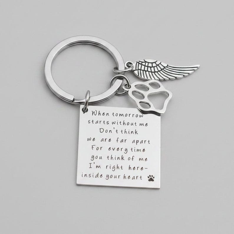 Pet Bereavement Key Chain, Key Holder - - LadybugfeetDesigns -