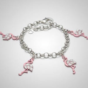 Flamingo Charm Bracelet III - - LadybugfeetDesigns -