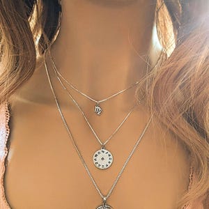 Zodiac Symbol Necklace, Sterling Silver - 12 - 24 inches - - LadybugfeetDesigns -