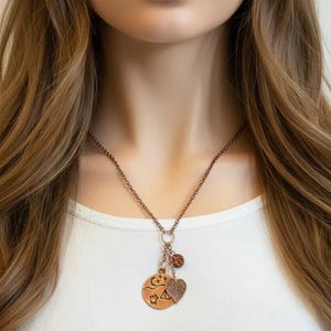 Camping Copper Charm Keeper Necklace, 18-24 inch - - LadybugfeetDesigns -
