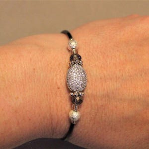 Cubic Zirconia Memory Wire Bangle bracelet - - LadybugfeetDesigns -