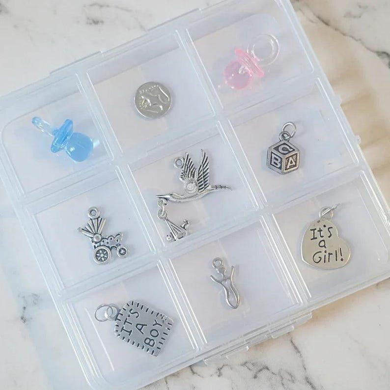 New Baby Charm Box - 9 pc., Silver - - LadybugfeetDesigns -