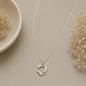 Dolphin Trio Necklace, 20 inches - Silver - - LadybugfeetDesigns -