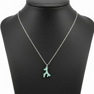 Aqua Blue Coral necklace, Silver - 18- 24 inch - - LadybugfeetDesigns -
