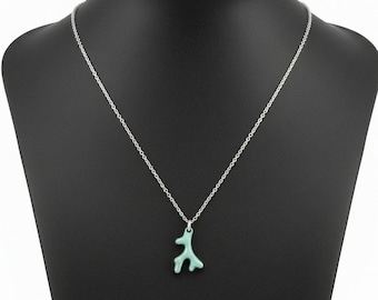Collier corail bleu aqua, argent - 18-24 pouces
