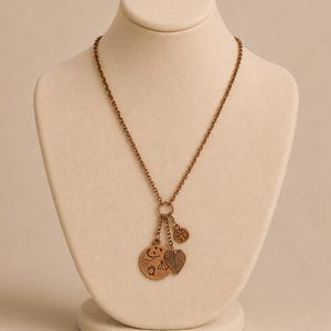 Camping Charm Keeper Necklace, Antique Copper - 18-24 inch - - LadybugfeetDesigns -