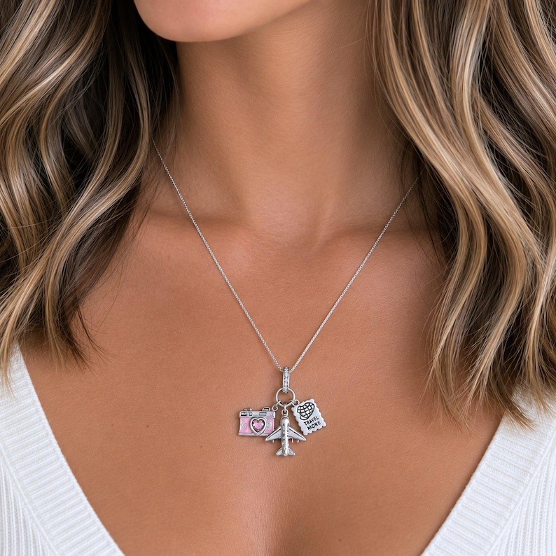 Take me Away Necklace, 20 inches - Silver - - LadybugfeetDesigns -
