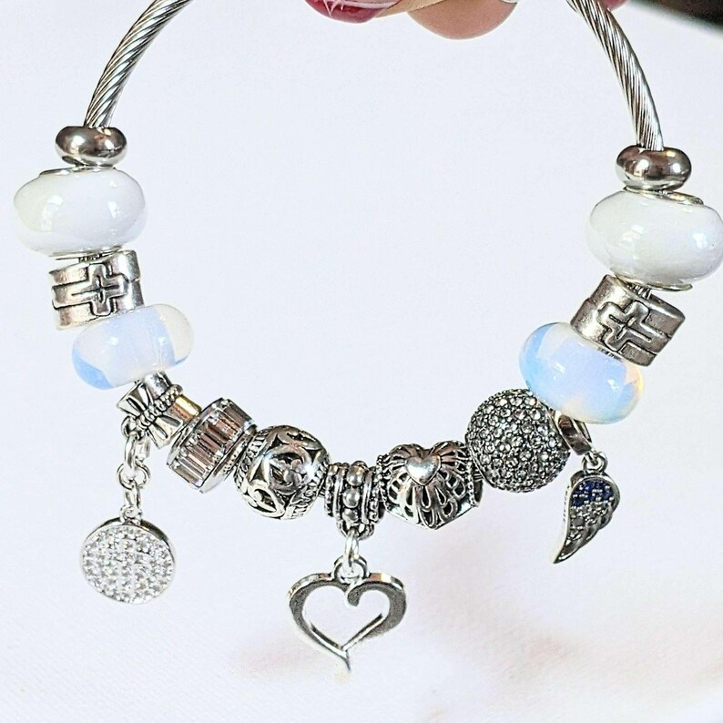 Easy Wrap Memorial Cuff Bracelet, Silver - - LadybugfeetDesigns -
