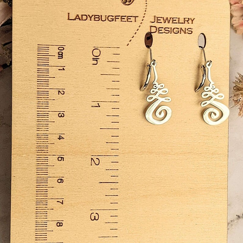 Unalome Earring/Necklace Set, Silver - Adjustable - - LadybugfeetDesigns -