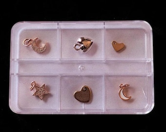 Celestial/Heart Mini Charm Box - 6 pc., Rose-Gold Charm Kit