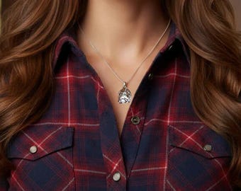 Horse Pendant charm necklace, Sterling Silver - 22 inch