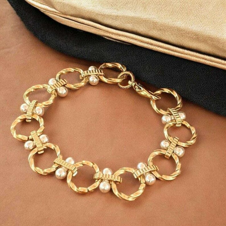 Chunky Two-Tone Chain Bracelet - - LadybugfeetDesigns -