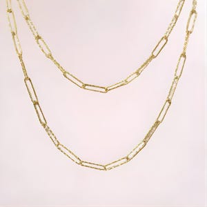 Diamond Cut Paperclip Chain necklace, Gold - 18- 24 inch - - LadybugfeetDesigns -