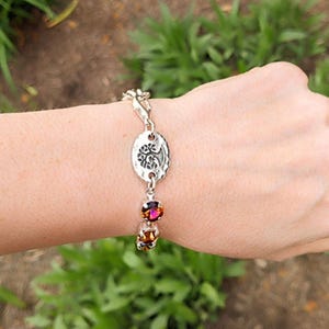Tree of Life Faceted Crystal Bracelet - - LadybugfeetDesigns -