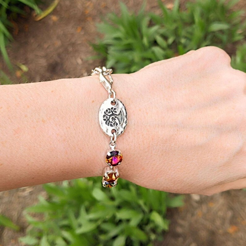 Tree of Life Faceted Crystal Bracelet - - LadybugfeetDesigns -