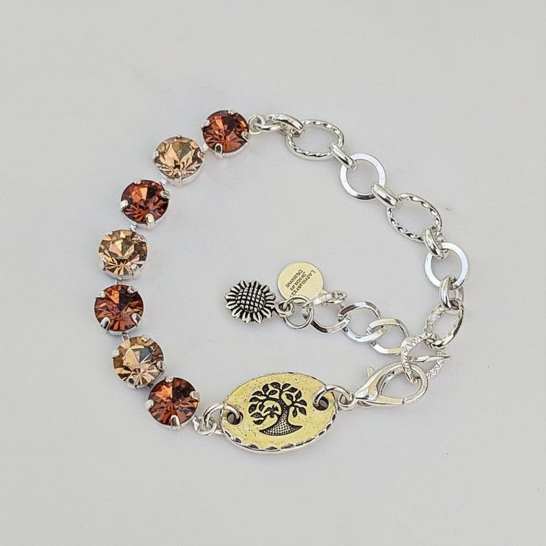 Tree of Life Faceted Crystal Bracelet - - LadybugfeetDesigns -