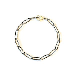 Antique Silver Textured Paperclip Link Charm Bracelet Base - D.i.y. - Build Your Charm Bracelet! - - LadybugfeetDesigns -