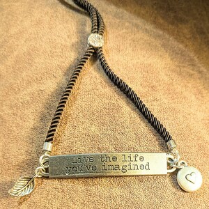 Live the Life You've Imagined Twisted Rope Bolo bracelet - - LadybugfeetDesigns -