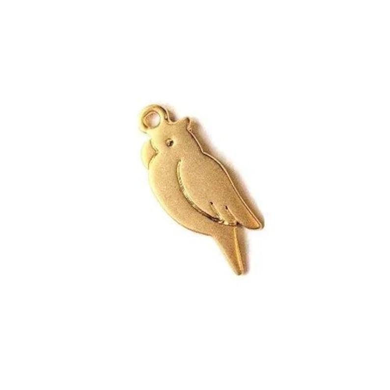 14K Matte Parrot Charm Pendant - - LadybugfeetDesigns -