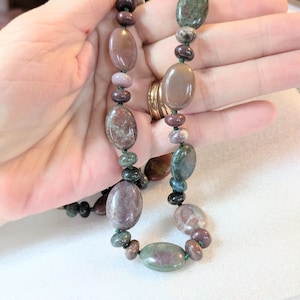 Indian Agate Semi-Precious Gemstone Necklace - 20-36 inches - - LadybugfeetDesigns -
