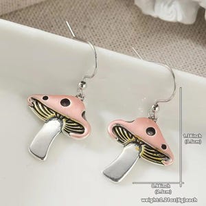 Rustic Whimsical Mushroom Hook Earrings - - LadybugfeetDesigns -