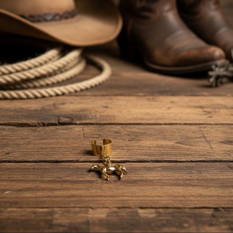 Horse Ear Cuff, Gold - - LadybugfeetDesigns -