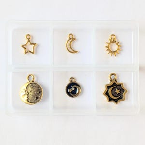 Celestial Mini Charm Box - 6 pc., Gold - - LadybugfeetDesigns -